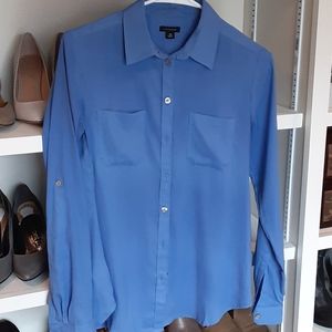 Ann Taylor periwinkle button-up blouse